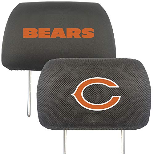 FANMATS 12493 Chicago Bears Kopfstützenbezug-Set, Bestickt, 2-teilig, Schwarz