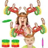 2 Stück Party Gadgets Aufblasbares Rentiergeweih-Spiel, Weihnachtsspiel Weihnachtsspiele Spiele für Kinder, Rentier Spiel Weihnachten Spiele Kinder Rentier Spiel Ring Toss Game Rentier Wurfspiel