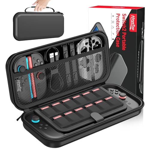 HEYSTOP Tasche für Nintendo Switch 2 Konsolenzubehör, Neuestes Modell 2025, Switch 2 Tragetasche Hülle Protective Carrying Case für Nintendo Switch 2 mit Weichem Innenfutter und Netzfach