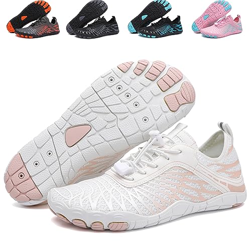 FOGOIN Walkingschuhe Damen Herren, Sommer Schnell Trocknend Barfussschuhe Damen Sommer, Atmungsaktiv rutschfeste, Leichte Breite Zehenschuhe