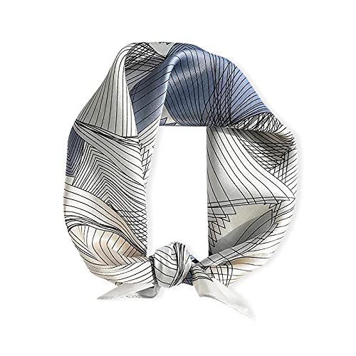 LumiSyne Mode Seidenschal Damen Geometriemuster Quadratischer Schal Weiche Warmer Satin Geschäfts Freizeit Stil Kopftuch Dekoration Bandana Haarband Frühling Herbst