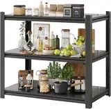 3-stöckiges Garagenregal, 680 kg, robuste Lagerregale, verstellbare 3-stöckige Metallregale für Lagerung, Garage, Industrie-Regal, Allzweckregale, 40,6 cm D x 35,5 cm B x 36 H, Schwarz, 10 Stück