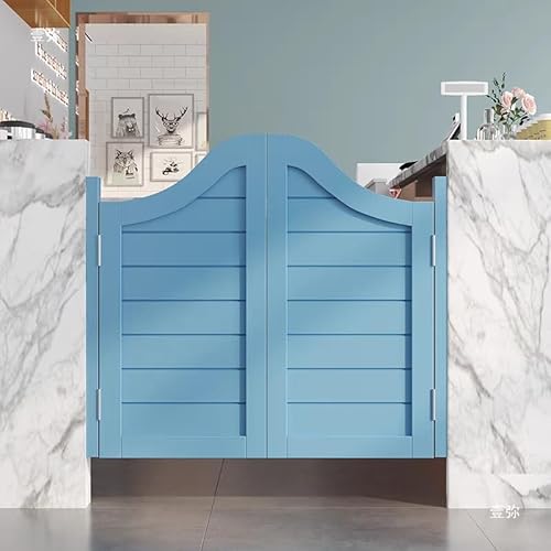 Saloontüren Westerntür Flügeltür Penedeltür Schwingtür,Scharnier Schwingtür Cafe Bar Pub,Retro-Stil-Trennwandtür,Jalousien Massivem Holz Handmad Gate,02,W100xH70cm(39.4x27.6in)