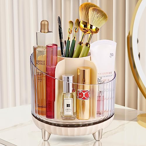 Kosmetik Make Up Organizer, 360°Drehbarer Pinsel Organizer mit 7 Fächer, Tragbare Kosmetikbox Kosmetikregal, Lidschattenpinsel Lippenstift Etui, Kosmetik Organizers für Schlafzimmer, Badezimmer