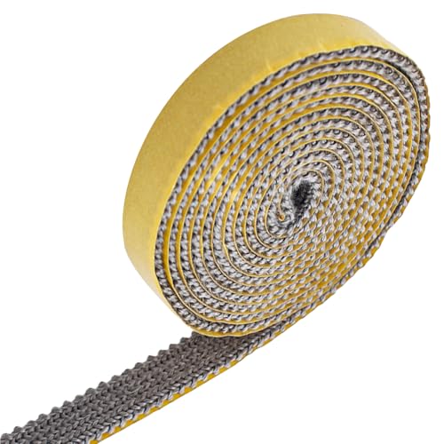 Ofendichtschnur,Ofenrohr Dichtung,Ofendichtband,Ofendichtung,Hitzebeständiges Dichtband,Kamin Dichtband,Hitzebeständig,Selbstklebend,für Kamin,Ofenrohr,Kamintür,Rauchrohr (3mm x 10mm x 2m)