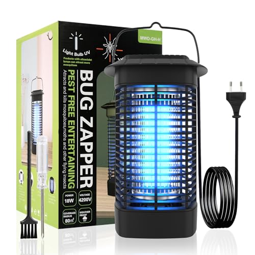 HOTOOLME UV Insektenvernichter Elektrisch 18W 4200V Mückenlampe mit UV Licht wasserdichter IPX4 Insektenlampe Fliegenlampe Outdoor zapaway für Mücken,Motten,Fliege,Spinnen