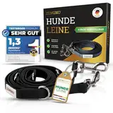 ZENOXO® [3m] Hundeleine | Schmutz- & wasserfest - Ideal für mittlere & große Hunde - 4-Fach verstellbare Laufleine & Umhängeleine