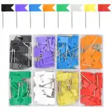 Dokeno 160 Stück Markierfähnchen, 3.5 cm Markierfähnchen Pinnwand Flagge Pinnwandnadeln Bunt Karte Flagge Pinnadeln mit 8 Aufbewahrungsbox für Landkarten Weltkarten Bulletin