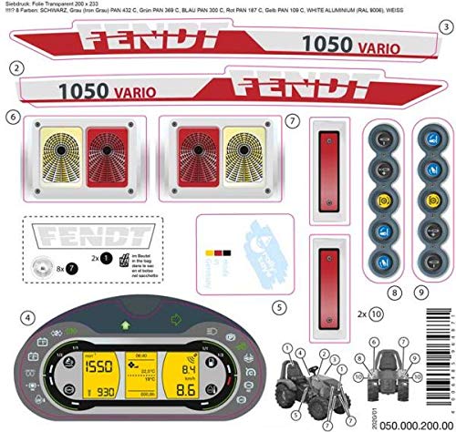 Rolly Toys Aufkleber für rollyX-Trac Premium Fendt 1050 Vario