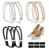 RXKFIGX 3 Paar Elastische High-Heels-Schuhriemen Abnehmbare Sandalen-Schnürsenkel Anti-Fall-Fersengürtel Strasssteine Glitzer Schuhbänder fester Bindegürtel zum Halten von losen High Heels Hausschuhen