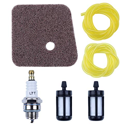 Haishine Luftfilter Kraftstoffschlauch Zündkerzen-Kit für STIHL Trimmer-Freischneider FS38 FS45 FS46 FS55 KM55 FS85 Ersatzteile