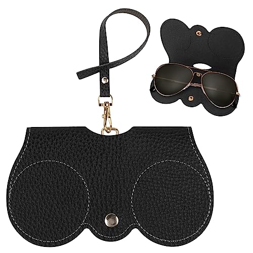flintronic Mode Sonnenbrillenetui, Tragbares Etui Für Sonnenbrillen, Brillenetui Sonnenbrille Weich mit Trageschlaufe, Trend Leder Sonnenbrille Tasche, Brillentasche für Damen und Herren