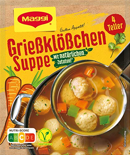 Maggi Guten Appetit, Grießklößchen Suppe, 50g Beutel, ergibt 4 Teller, 1er Pack (1 x 50g)