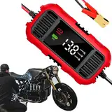 Erhaltungsladegerät für Motorräder, Motorradladegerät für Batterie | 12V Kfz-Erhaltungsladegerät,Digitales Display, intelligente Erkennung, intelligentes Autobatterieladegerät für Autos, Rasenmäher