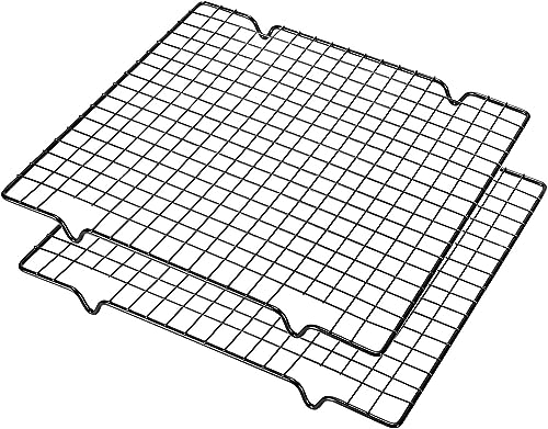 PIQIUQIU 2 Stück Kuchengitter Abkühlgitter Grillrost,Kuchenauskühler Backen Grillen Kühlen Auskühlen Tortenkühler mit Stabile Füße (40x25x2cm)