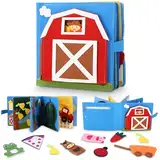 Taoxee Montessori Spielzeug ab 1-6 Jahre Kleinkinder,Pädagogisches sensorisches Stoffbuch, filzbuch Bauernhof,Activity Board Motorikspielzeug,Geschenk Mädchen Junge