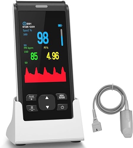 Wiederaufladbare Fingerspitzen-Pulsoximeter, Handpulsoximeter, SpO2 und Pulsfrequenz Finger Blutsauerstoffsättigungsmonitor, tragbares Sauerstoffmessgerät