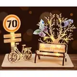 I LOVE MOM Geldgeschenk Geburtstag Holz, Fahrrad Geschenk, DIY Dreidimensionale Bäume Sitzbank Deko Zahlen für Geschenke, Hochzeiten, Partys, Geburtstage, Jubiläum (GYY-70)