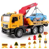 BunnyJOY Abschleppwagen Spielzeug ab 3 4 5 6 Jahre Junge, Licht und Sound, Reibungsbetriebenes Abschleppfahrzeug für Kinder, LKW Spielzeugautos Fahrzeuge, Geschenk für Kinder Mädchen