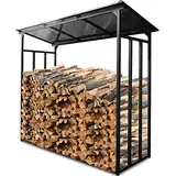 WELS® Kaminholzregal Aussen XXL 185x70x185cm | Holzlager 2,3m³ 3,5 SRM | Metall Brennholzregal Außen | Garten Kaminholzlager Stapelhilfe