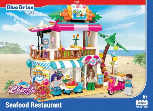 BlueBrixx Kids 107166 – Cherry: Fischrestaurant aus Klemmbausteinen mit 500 Bauelementen