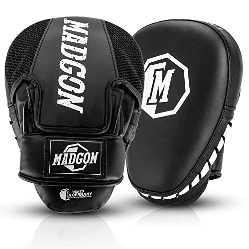 MADGON Premium Pratzen für optimale Schlagdämpfung, 1 Paar Boxpratzen für Boxen, Kampfsport, MMA, Kickboxen, Taekwondo