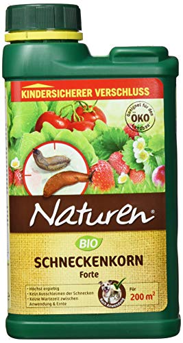 Naturen Bio Schneckenkorn Forte, Ködergranulat zur Schneckenbekämpfung im Garten und Gewächshaus, 200m², 600g Streudose