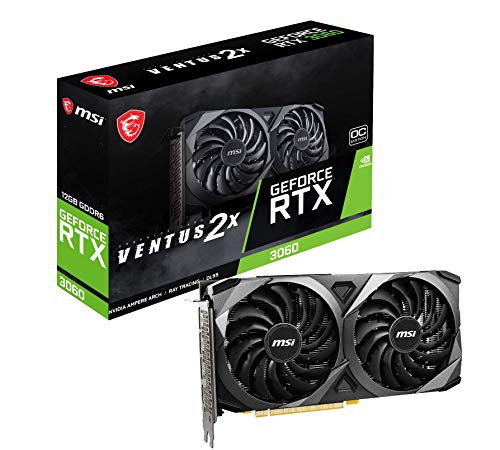 MSI GeForce RTX 3060 VENTUS 2X 12G OC, Gaming Grafikkarte - NVIDIA RTX 3060, 12GB GDDR6 Speicher, 192-bit, 15 Gbps