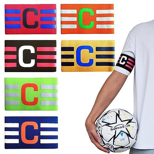 6 Stück Kapitänsbinde, Capitänsbinde Fußball Elastic Armbinde Verstellbare Größe Elastische Spielführerbinde Klettverschluss Kapitänsbinde Für Erwachsene Herren Kinder Teamsportzubehör