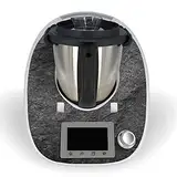 One-Wheel | selbstklebende Folie passend für Thermomix TM5 | Schlag- & Stoßschutz | Klebefolie Design Schwarzer Schiefer Farbe schwarz | Aufkleber Motiv: Stein