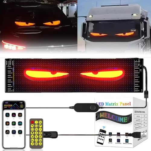 OKESYO Bunte Augenlampe Soft Screen für Autofenster Teufelsaugen-Licht für Autos DIY Car Dynamic LED Smart Colorful Devil's Eye Lampe Led Eyes for Car Window Led Augen für LKW und Auto