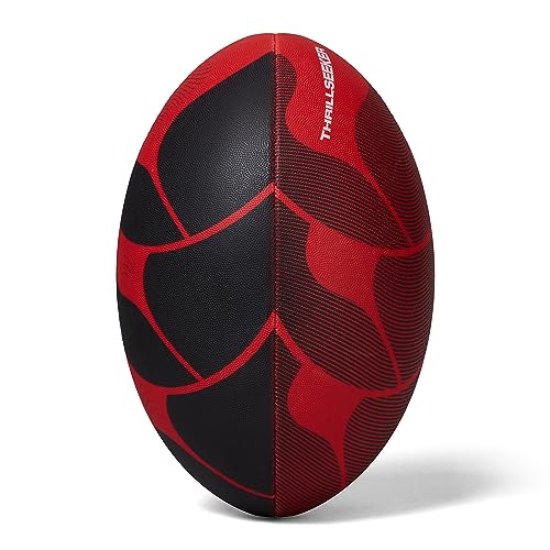 Canterbury Uni Thrillseeker Play Rugbyball | Standard-Griff | Trainingsball Rugbyball, Rot/Schwarz, 3
