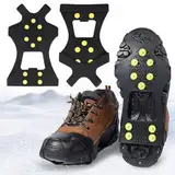 1 Paar Spikes für Schuhe Winter, Anti Rutsch Schuhspikes, Spikes Schuhe Schuhkrallen mit 10 Schuhspikes, Steigeisen Eisklampen für Schuhe, Stretch Schuhe Spikes für Wandern, Schnee, Winter Outdoor