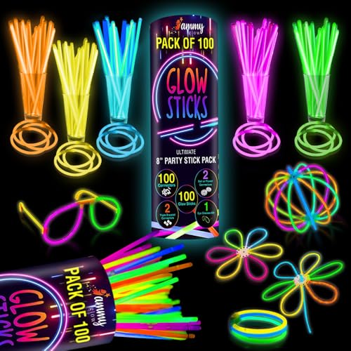 Knicklichter für Kinder -Party Set-Glow Sticks Ultra Bright Party Kit 8" with Connectors Party Supplies Emergency Lights Neon Light Bracelets Necklaces for Kids Camping Supplies