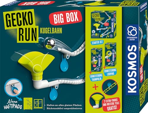 KOSMOS 621209 Gecko Run - Big Pack, Big Box, Vorteilspack, Erweiterbare Kugelbahn für Kinder, Vertikale Kugelbahn, Murmelbahn, Lernspielzeug und Konstruktionsspielzeug ab 8 Jahren