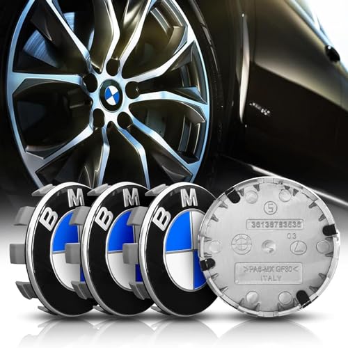 4 Stück Nabendeckel für BMW 68mm Radnabenkappen Felgendeckel Felgenkappen Nabenkappen Wheel Caps Radnabenabdeckung, Blau