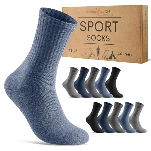 10 Paar Sportsocken Damen Tennissocken Baumwolle Atmungsaktive Crew Socken 70205T (Gemischt 35-38)