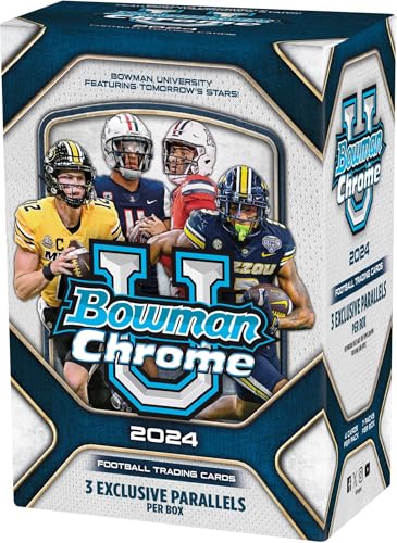 2024 Bowman University Chrome Football Factory Sealed Value Box – College Team Sets