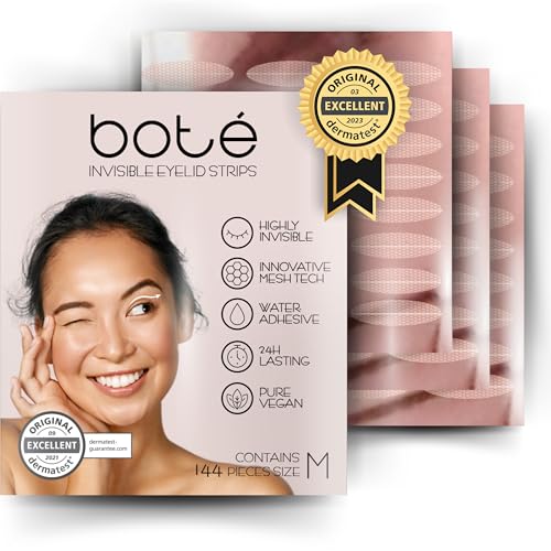 BOTÉ 144 Schlupflider Stripes zur Lidstraffung ohne OP (Größe M) - Dermatest "sehr gut" - atmungsaktive Mash Technologie - Augenlid Stripes unsichtbar