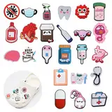 beejune 25 Stück Nurse Accessories, Croc Charms, Schuh Charms, Schuhanstecker Pins Anstecker, Krankenschwester Medizin Schuhanhänger, Für Clogs DIY Dekorationen, Kinderpartys Geschenk