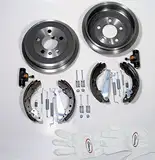 Autoparts-Online Set 60017609 Bremstrommel Bremsbacken Radzylinder Zubehör Satz für die Hinterachse