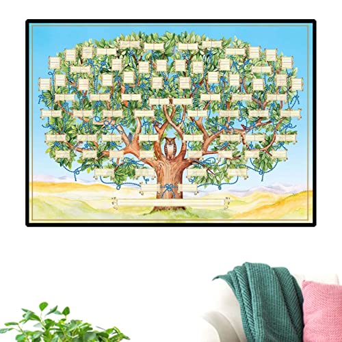 Genealogie-Tafeln, blanko, Stammbaum-Diagramm, schön, 58,4 x 88,9 cm, Genealogie-Zubehör, Ahnen-Fotogalerie, Rahmendekoration, 6 Generationen, für Großeltern, Mutter, Baby