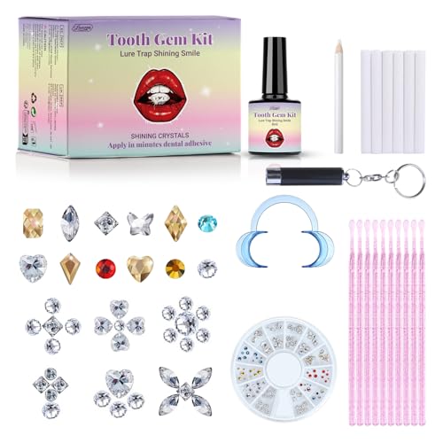 Tseriact Zahnschmuck, DIY Zahnstein Schmuck Set, Shinning Tooth Gem kit Schmuck Zubehör mit 120* Kristalle für Für Party Daliy Leben, Zahnschmuck Kleber (Serie B)