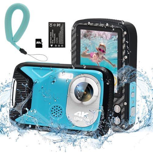 YEEIN 16FT Unterwasserkamera 4K 48MP wasserdichte Kamera mit Auftrieb Kamera Straps und 32G Karte, 18X Zoom Point and Shoot Kamera für Jungen Mädchen Kinder Jugendliche Schnorcheln Schwimmen Urlaub