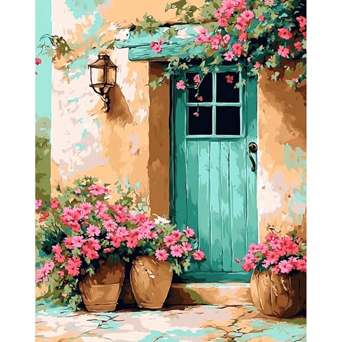 DAERLE Malen nach Zahlen Erwachsene Ohne Rahmen, Romantische Szenerie, Paint by Numbers Adult Blumen und Pflanzen, DIY mit Pinseln und Acrylfarben Handgemalt Ölgemälde Leinwand für Home Decor 30x40cm