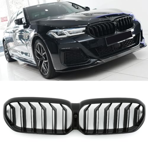 GCP PASST FÜR 5ER G30 G31 LCI SPORT KÜHLERGRILL GRILL DOPPELSTEG GLANZ SCHWARZ