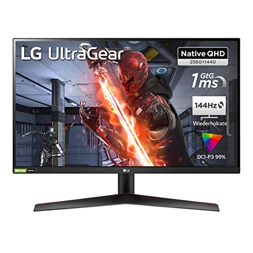 LG Electronics 27GN800P-B Ultragear Gaming Monitor 27" (68cm), QHD, Nano IPS, 1ms GtG, 144 Hz, HDR10, 99% sRGB, Super Resolution+, Motion Blur Reduction, NVIDIA G-Sync, AMD FreeSync - Schwarz