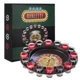 Premier Housewares Trinkspiel, Roulette, 16 Schnapsgläser, Schwarz, H4 x W30 x D30cm