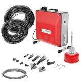 Anbull 850W elektrische Rohrreinigungsmaschine mit 14m Ø22mm,14.5m Ø16mm, 5m Ø10mm Spirale für Ø20-200 mm Rohrleitungen,450U/M Rohrreiniger, rohrreinigungsspirale,Riemenantrieb