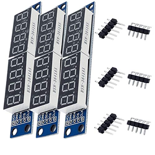 AZDelivery 3 x MAX7219 LED Modul TM1637 8 Bit 7-Segmentanzeige LED Display kompatibel mit Arduino und Raspberry Pi inklusive E-Book!